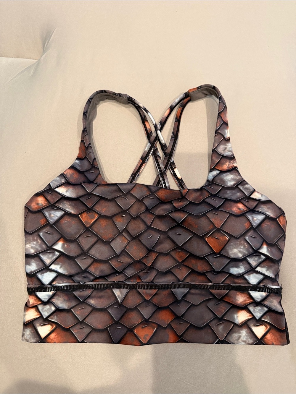 Constantly Varied Gear Brown & Bronze Mosaic Crisscross Sports Bra
